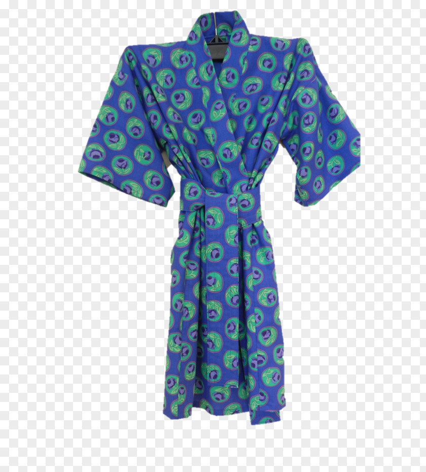 Kimono Pattern Robe Sleeve Dress Neck PNG