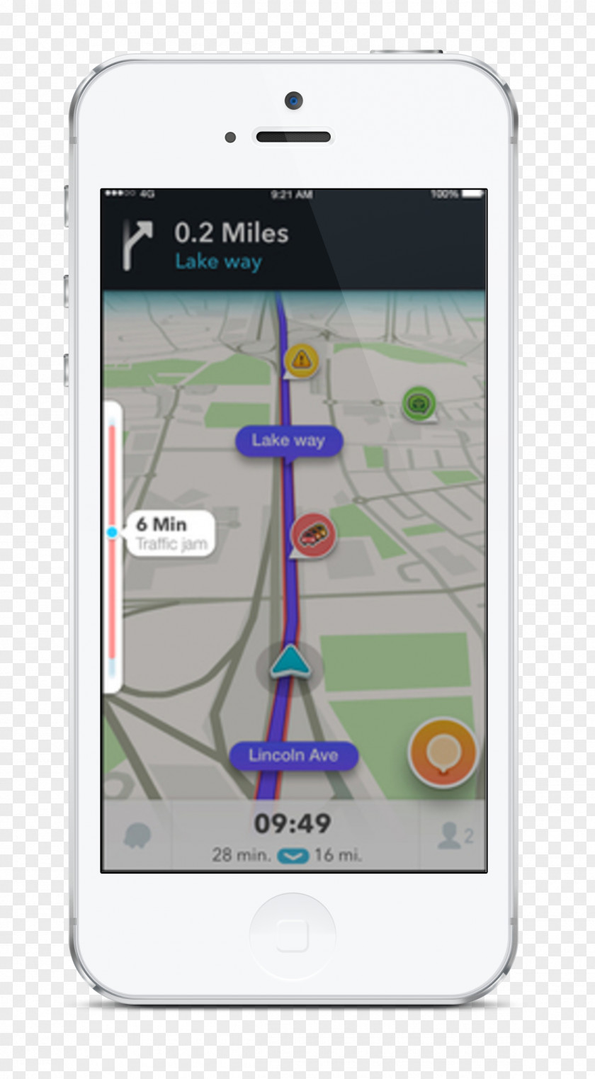 Smartphone GPS Navigation Systems Car Waze Automotive System PNG