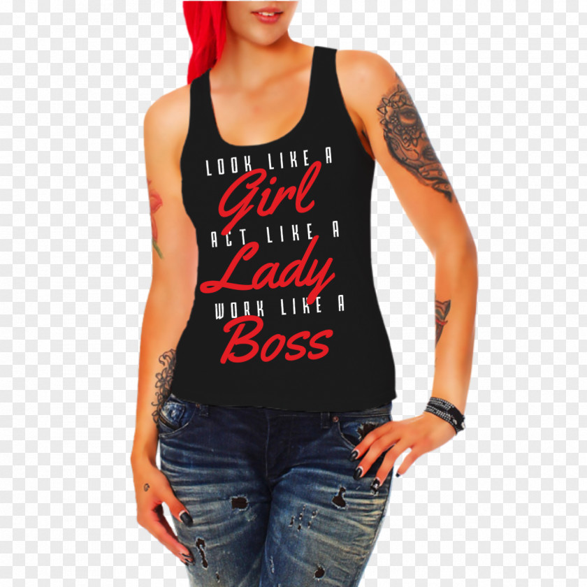 T-shirt Top Woman Saying Sleeveless Shirt PNG