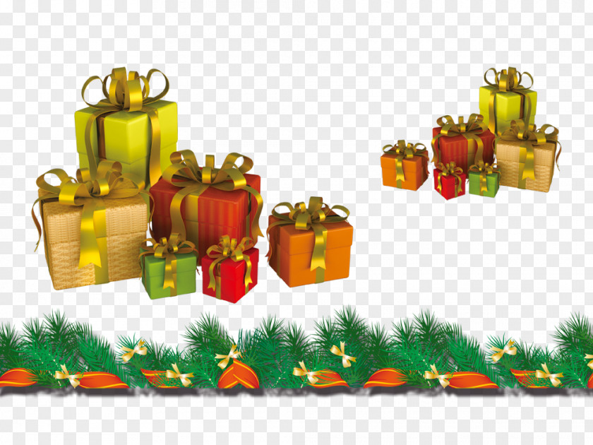 Christmas Elements Gift Box PNG