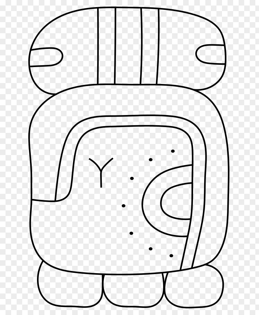 Mayan Calendar Vertebrate Thumb Line Art White PNG