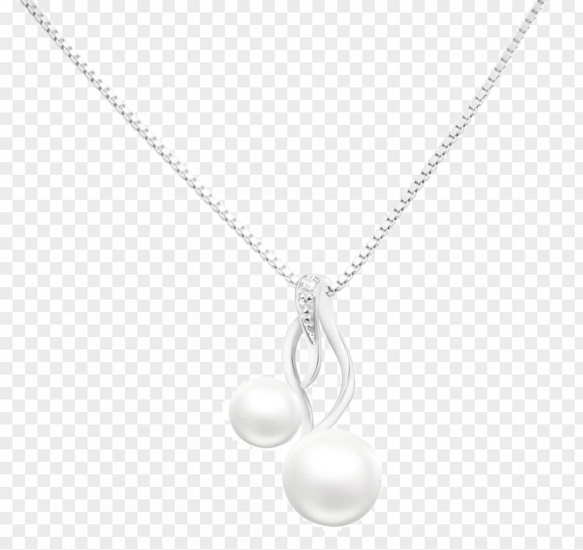 Pearl Necklace Locket Black And White PNG