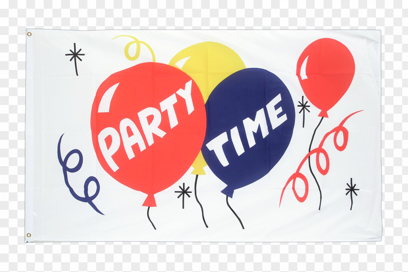 Flag Banner Logo Fahne Party Time Text PNG