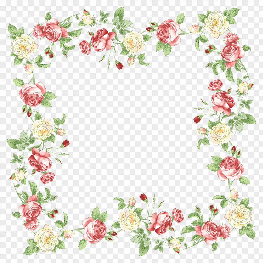 Handpainted Flowers Flower Picture Frames Clip Art PNG