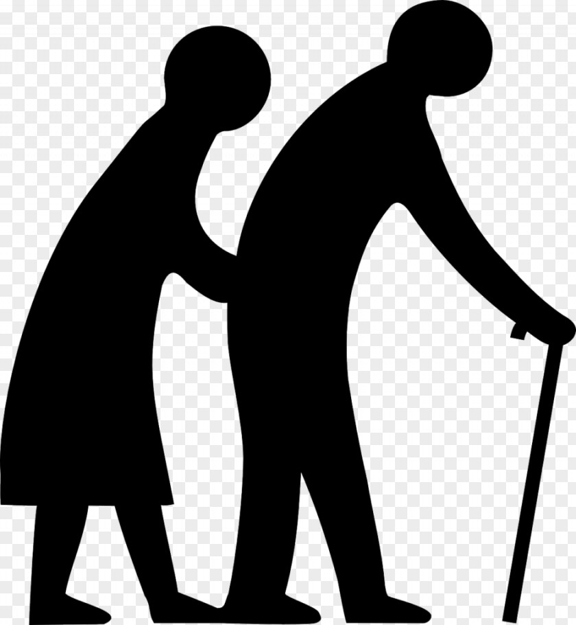 Silhouette Of The Elderly Old Age Ageing Aged Care Grandparent Clip Art PNG