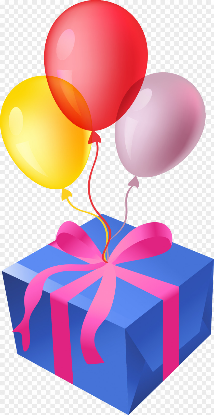 Vector Gift Balloon Box PNG