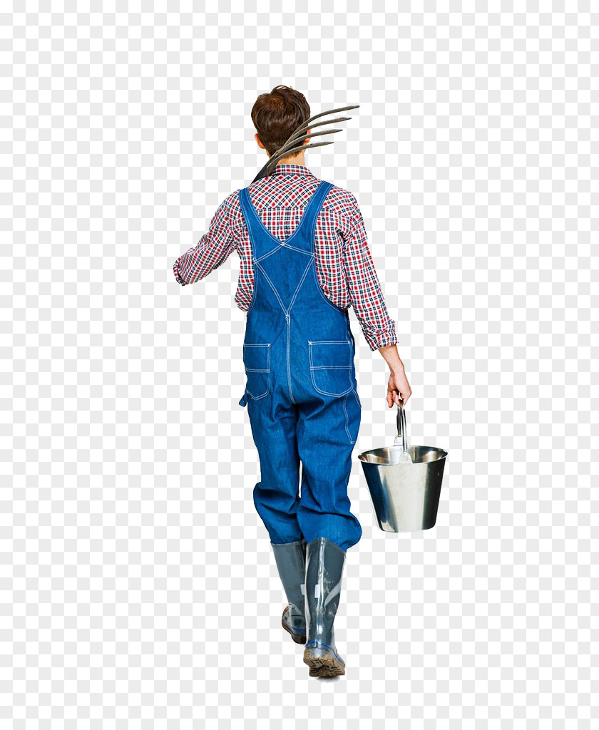 Bucket Man Stock Photography Farmer Pitchfork PNG