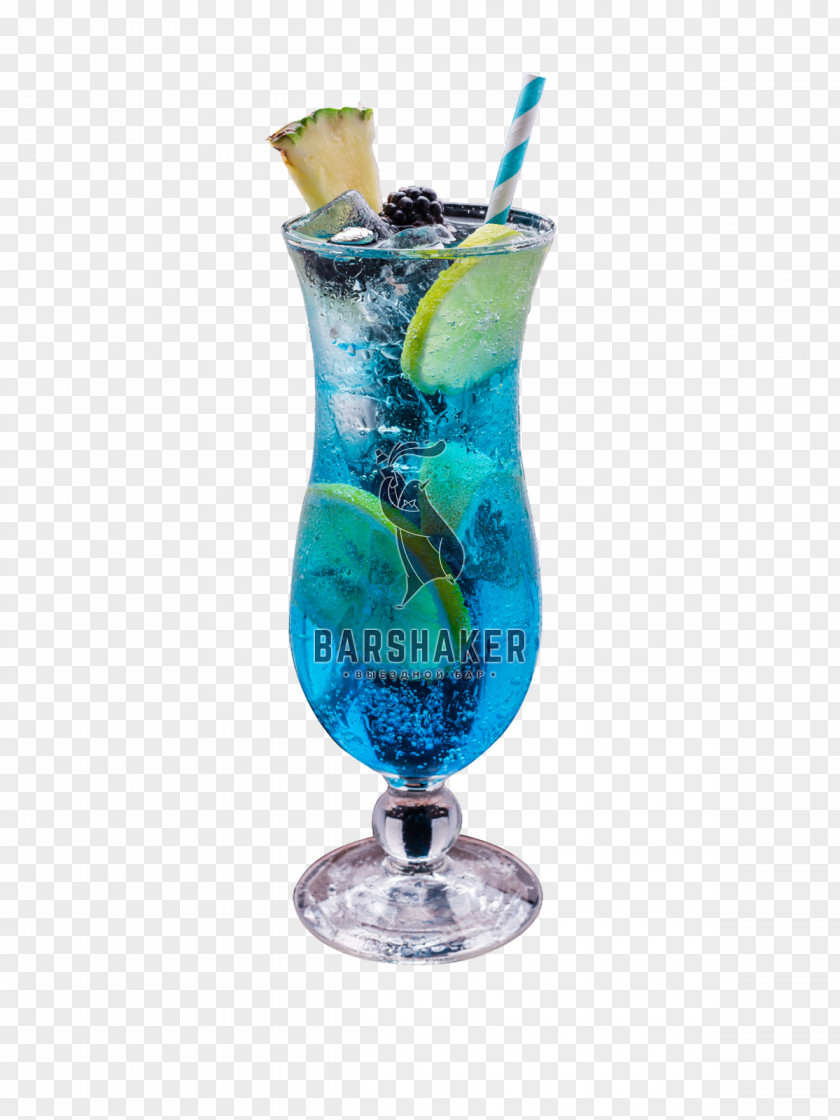 Cocktail Blue Hawaii Lagoon Fizzy Drinks Garnish PNG