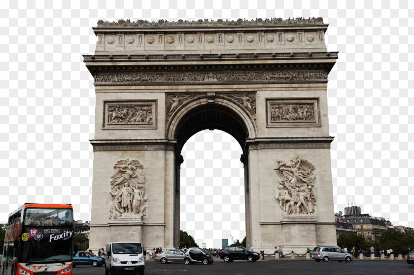 Arc De Triomphe In Paris Attractions Eiffel Tower Champs-Élysées Notre-Dame Place La Concorde PNG