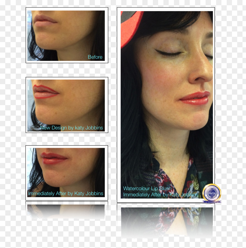 Watercolor Lips Lip Permanent Makeup Cosmetics Rouge Eyebrow PNG