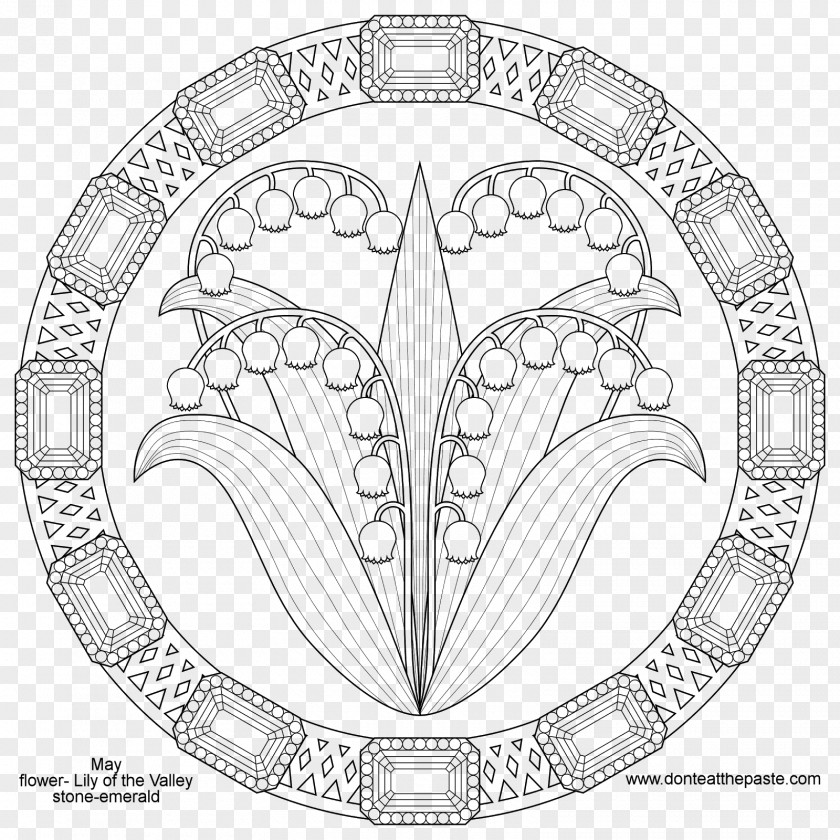 Lily Of The Valley Mandala Coloring Book Adult PNG