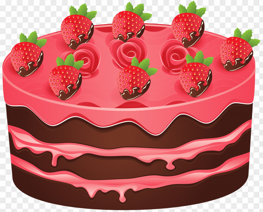 Strawberry Cake Clipart Image Birthday Black Forest Gateau Chocolate Clip Art PNG