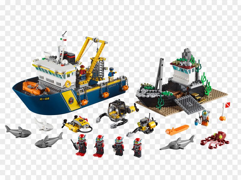 Toy LEGO 60095 City Deep Sea Exploration Vessel 60090 Scuba Scooter 60096 Operation Base PNG