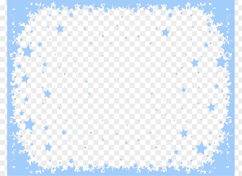 Vector Hand-painted Blue Stars Border Euclidean Computer File PNG