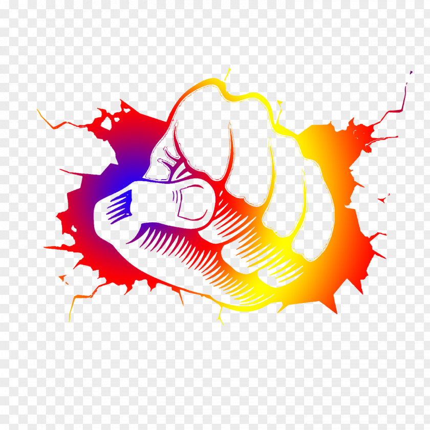 Colorful Fist Poster Designer PNG