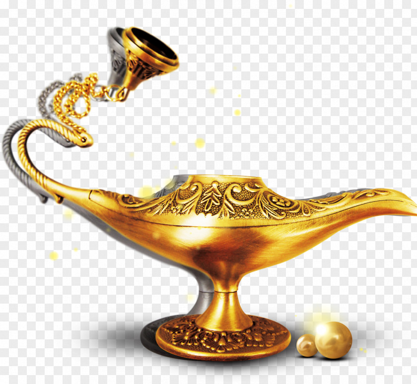 Gold Magic Lamp Aladdin Light Fixture PNG