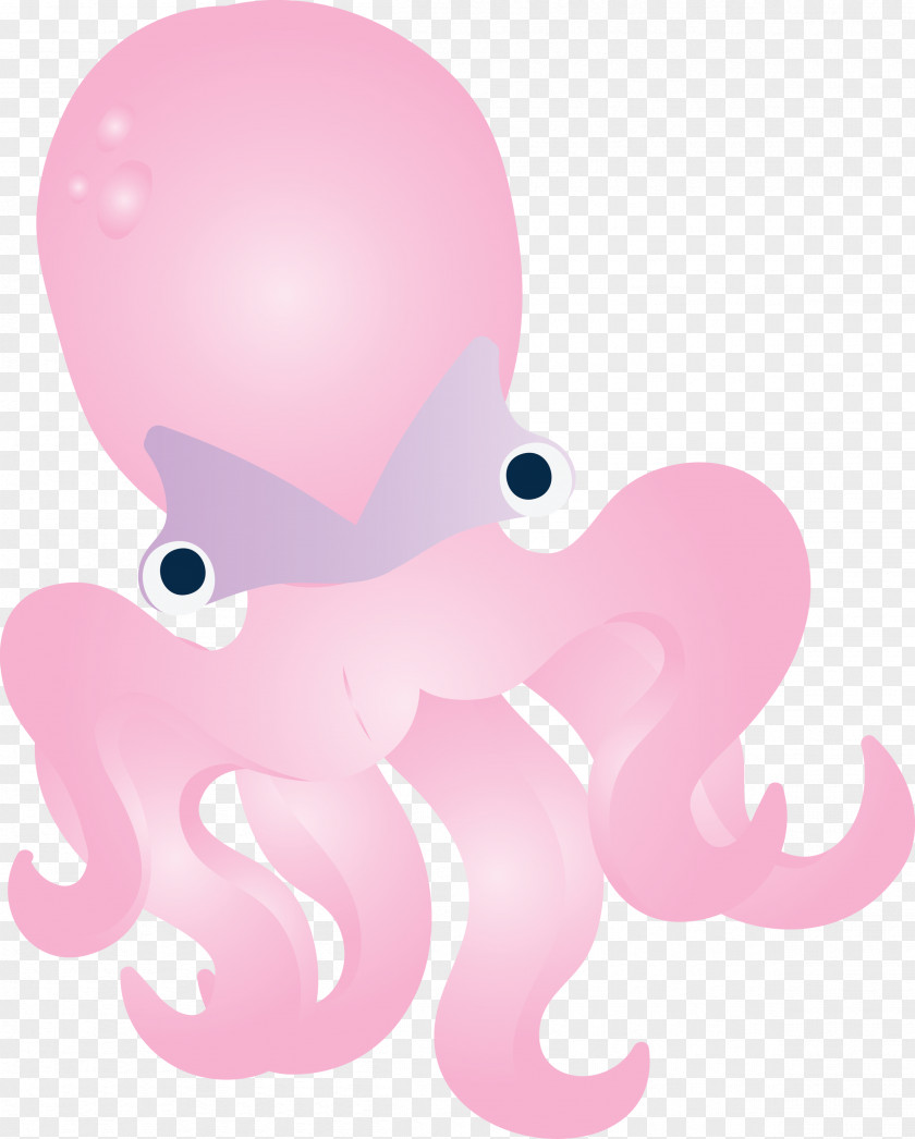 Pink Octopus Giant Pacific Animal Figure PNG