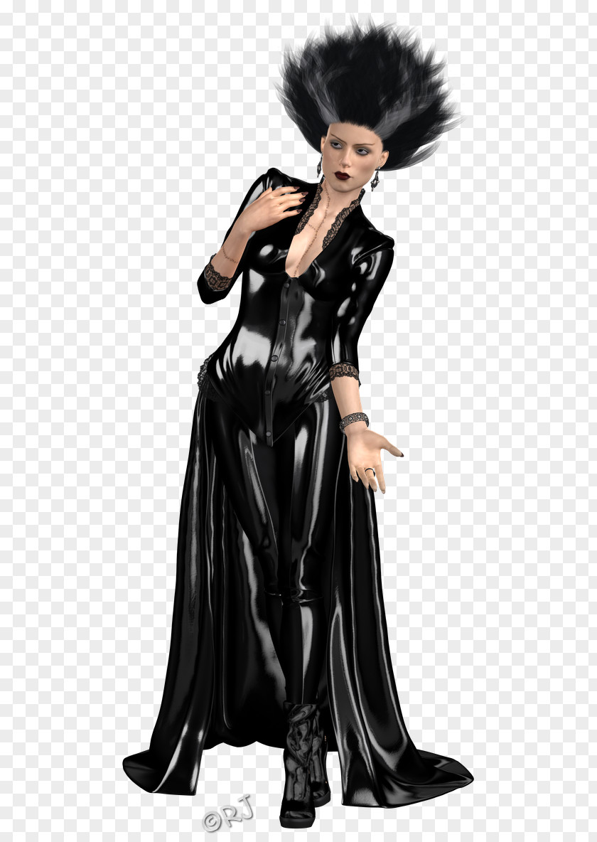 Raly Latex Clothing Black Hair Illustration Character PNG