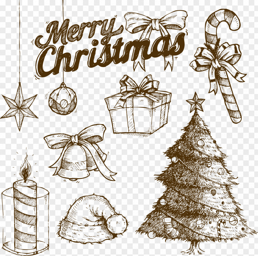 Vector Christmas Tree Card Ornament PNG
