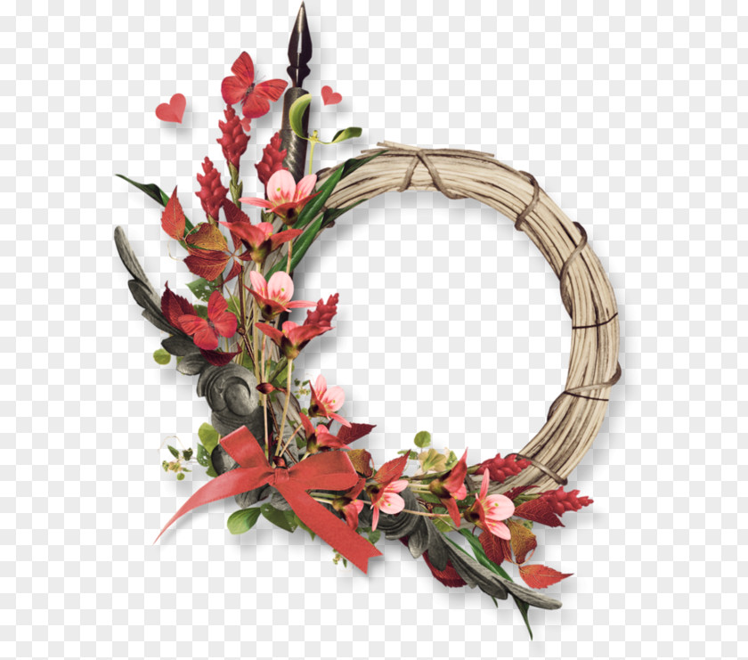 Creative Christmas Wreath Picture Frames Flower Floral Design Clip Art PNG