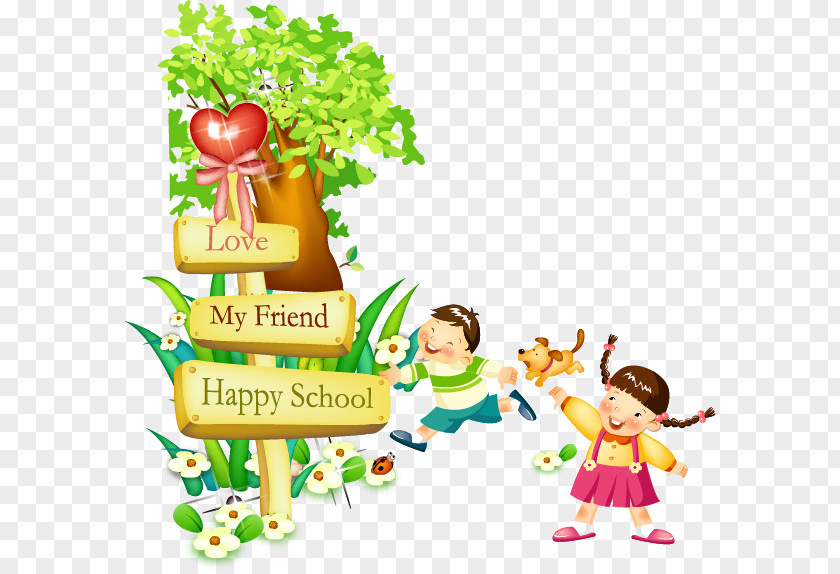 Children And Guidepost Child Cartoon PNG
