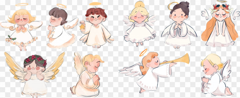 Cute Painting Prayer Angel Vector Illustration Euclidean Download PNG