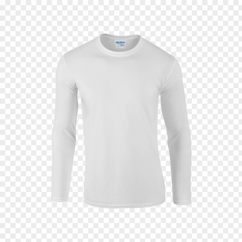 COTTON Long-sleeved T-shirt White Shoulder PNG