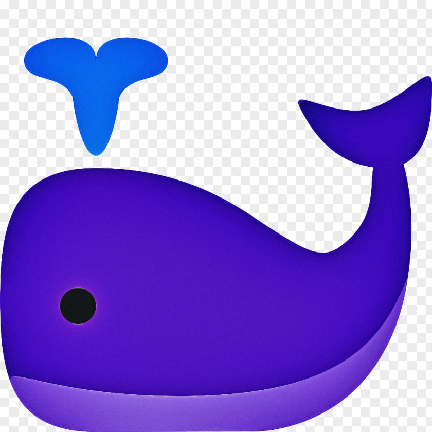 Electric Blue Dolphin Whale Cartoon PNG