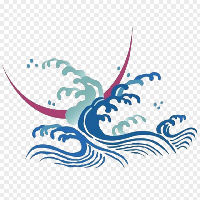 On A White Background Blue Waves Pattern Wind Wave Icon PNG