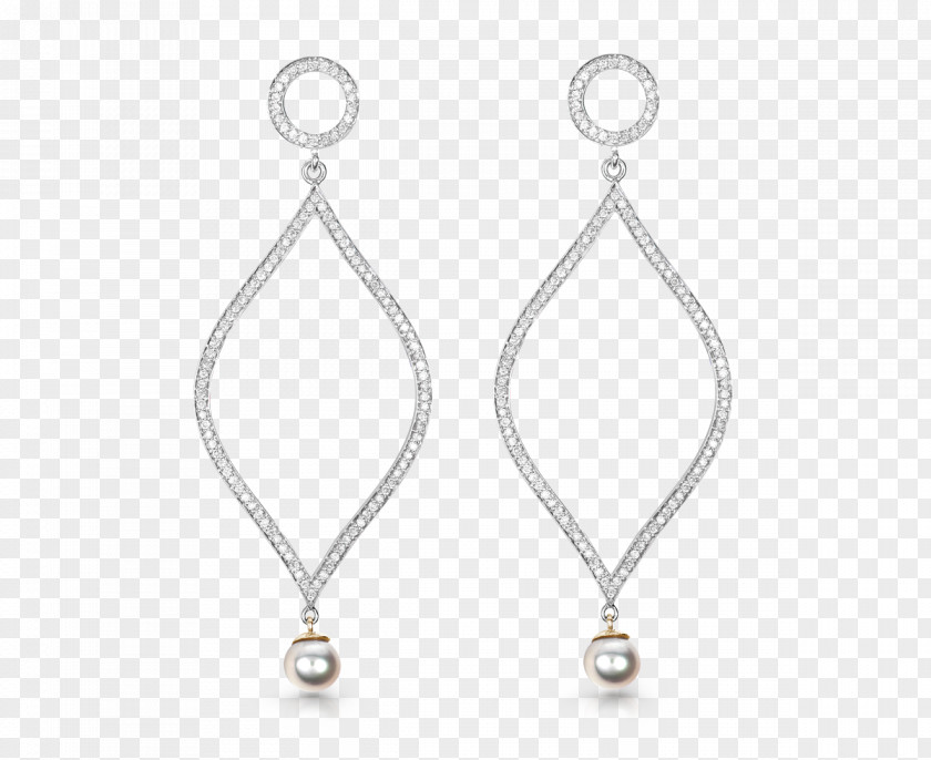 Silver Pearl Earring Necklace Body Jewellery PNG