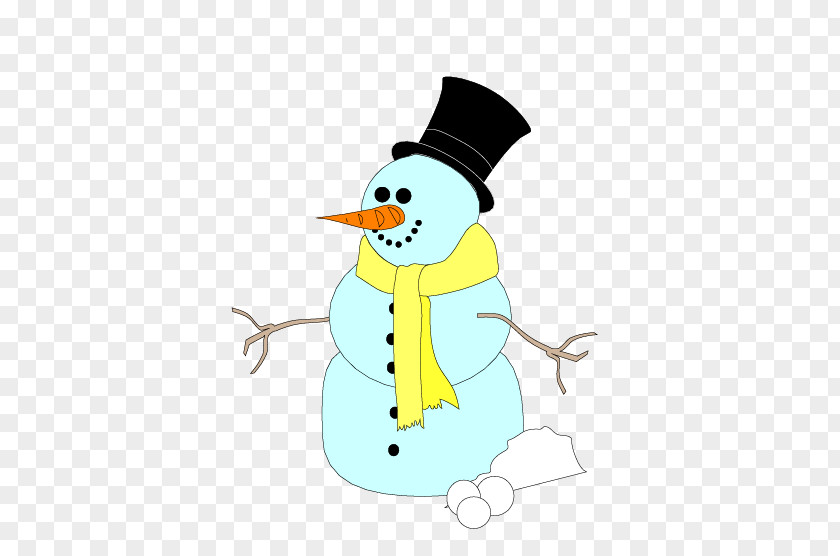 Snowman Wearing A Hat Cartoon Clip Art PNG