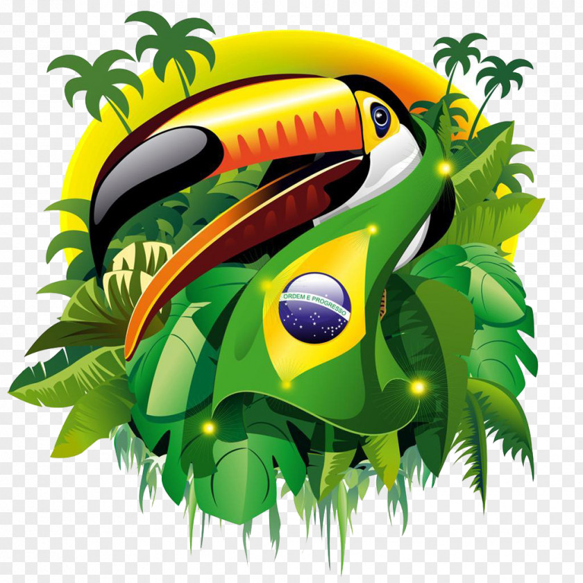 Brazil World Cup Mascot Parrot Bird Toco Toucan PNG
