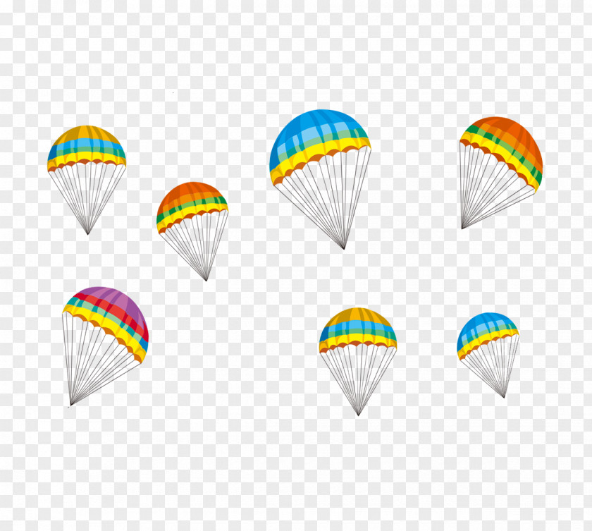 Color Cartoon Parachute PNG