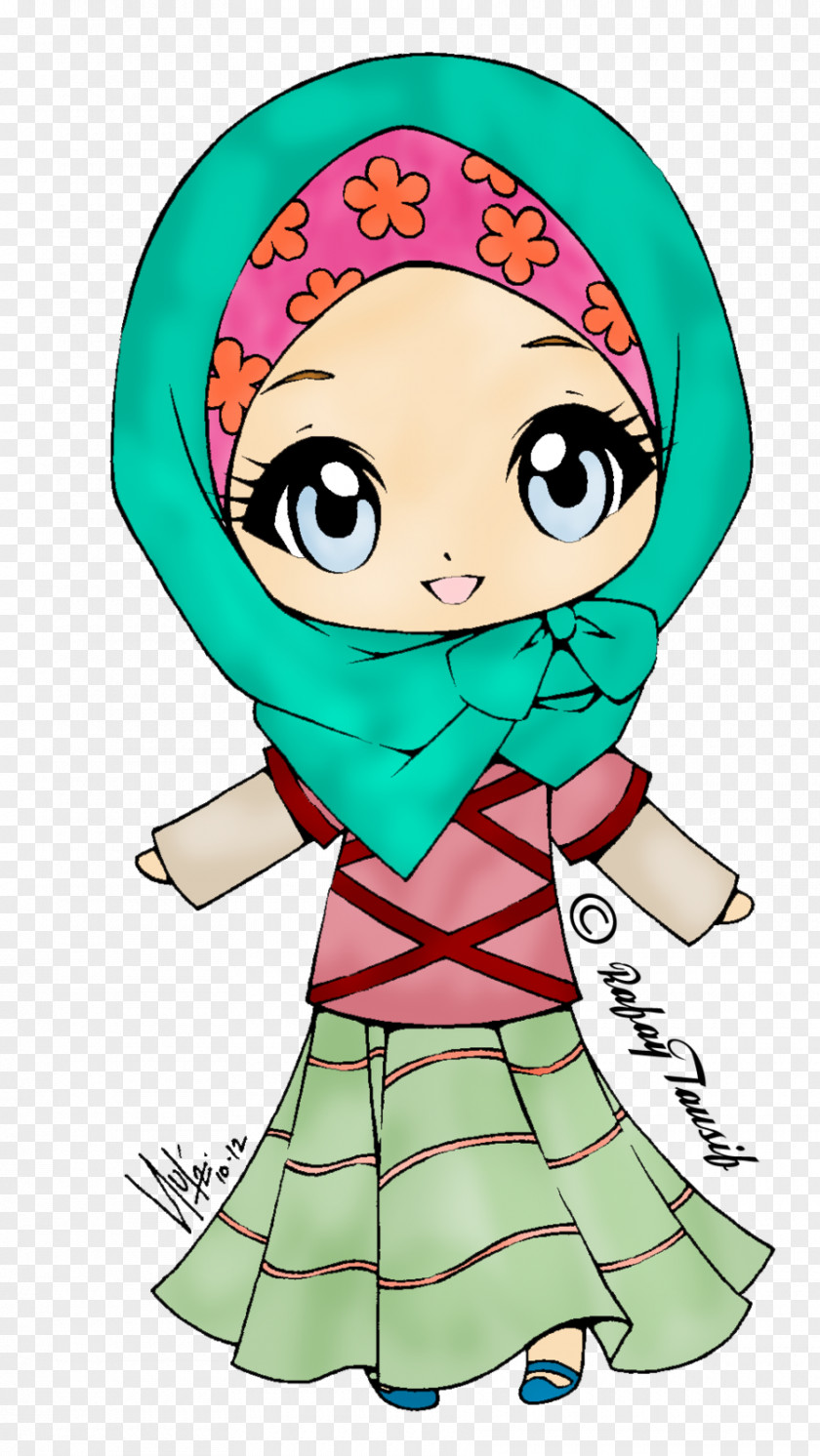 Islam Muslim Girl Hijab PNG , muslim, girl anime character wearing hijab head scarf illustration clipart PNG