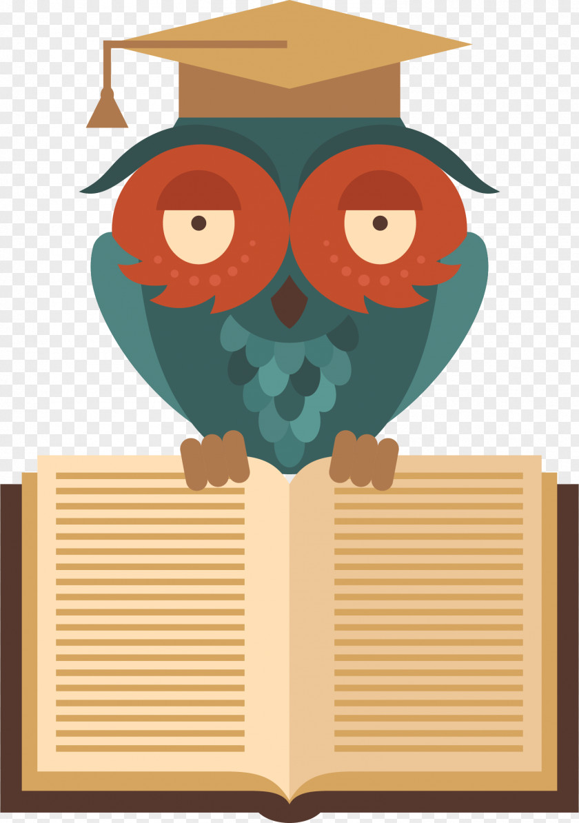 Owl With A Doctor Cap Photography Euclidean Vector Silhouette PNG