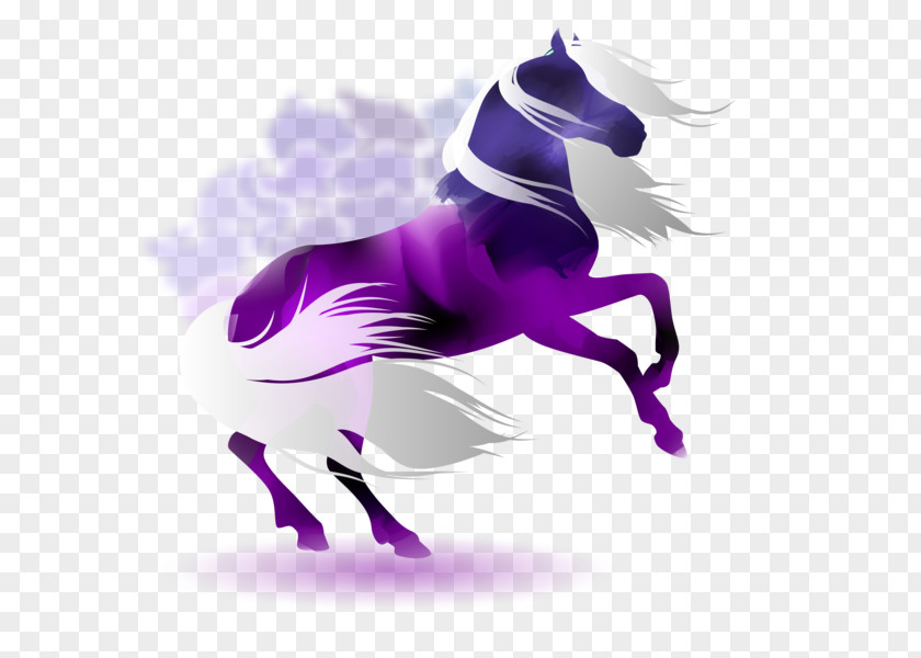 Purple Horse Chinese New Year Illustration PNG