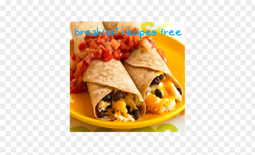 Breakfast Taquito Vegetarian Cuisine Burrito Recipe PNG