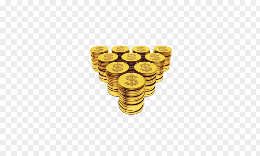 Gold Coins Arranged In Good Order Coin Banknote PNG