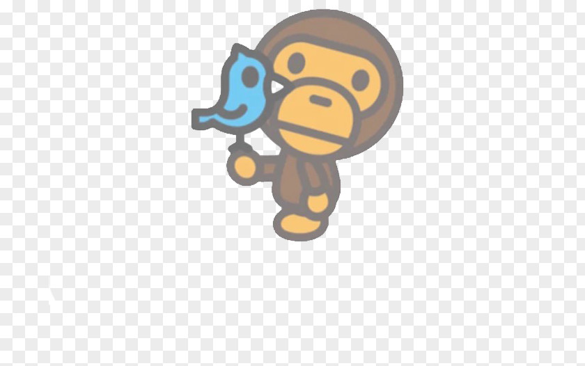 Little Monkey With Bird T-shirt A Bathing Ape Hello Kitty Fashion Sanrio PNG
