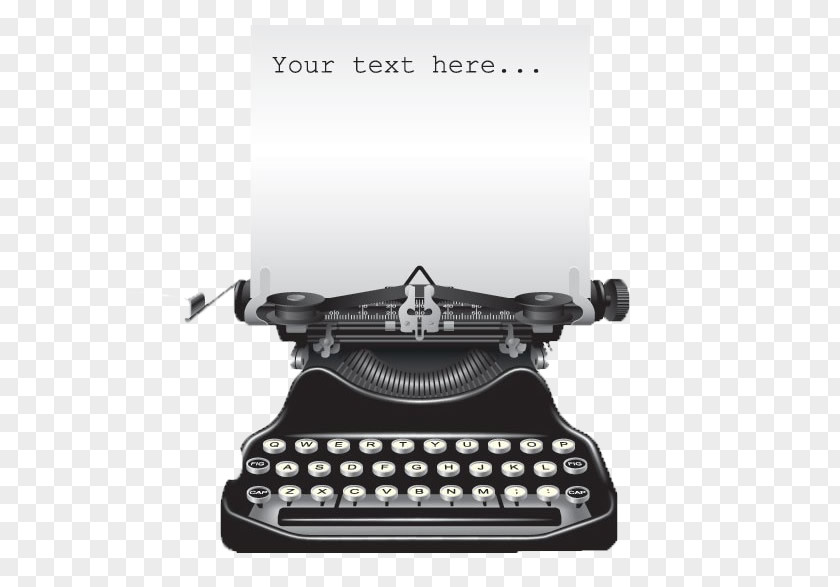 Retro Printer Typewriter Stock Illustration PNG