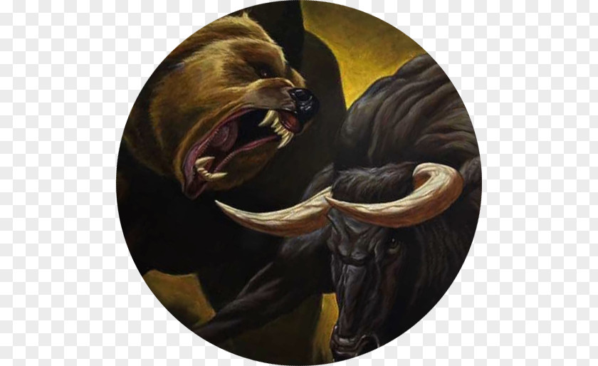 Bull And Bear Painting PNG
