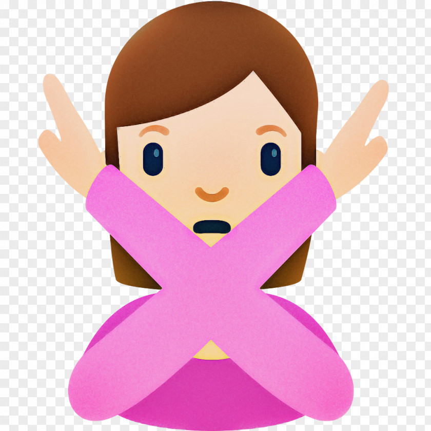 Cartoon Pink Finger Gesture Animation PNG