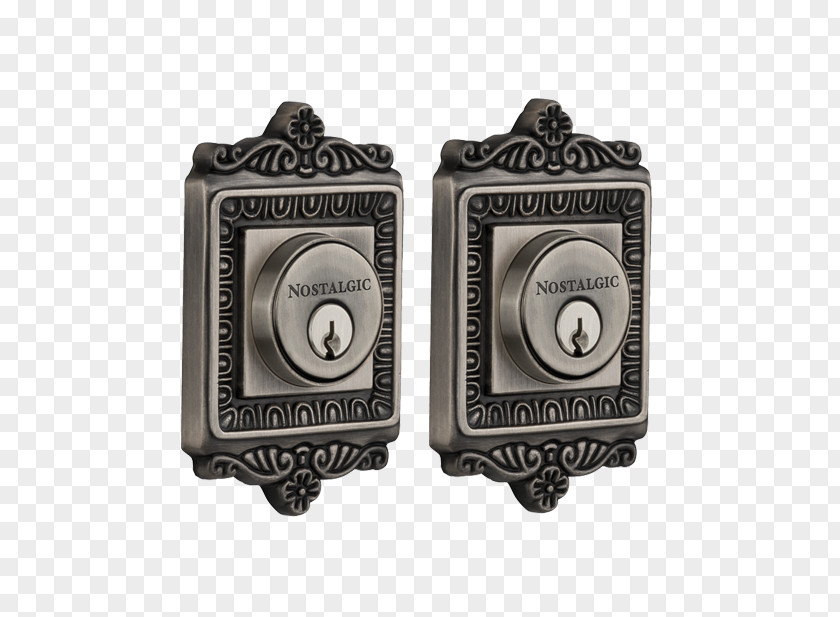 Silver Dead Bolt Egg-and-dart Door Handle Latch PNG