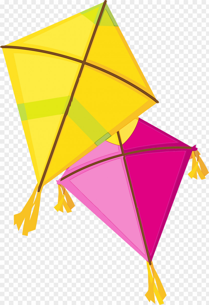 Triangle Kite Line Point Yellow PNG