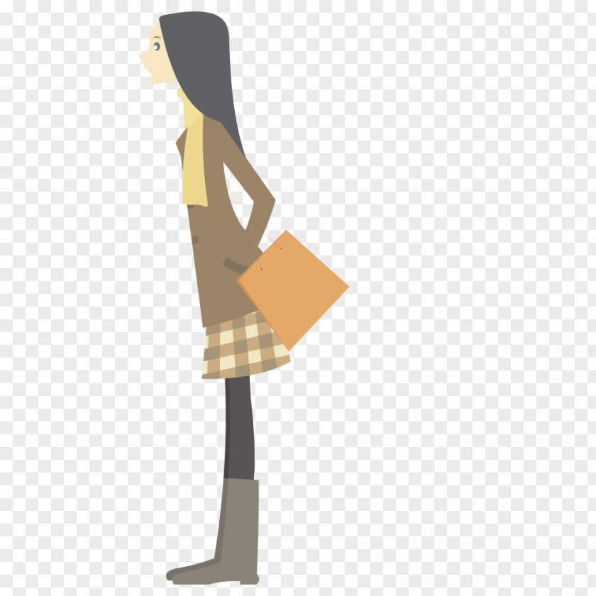 Vector Fashion Girls Silhouette Cartoon PNG