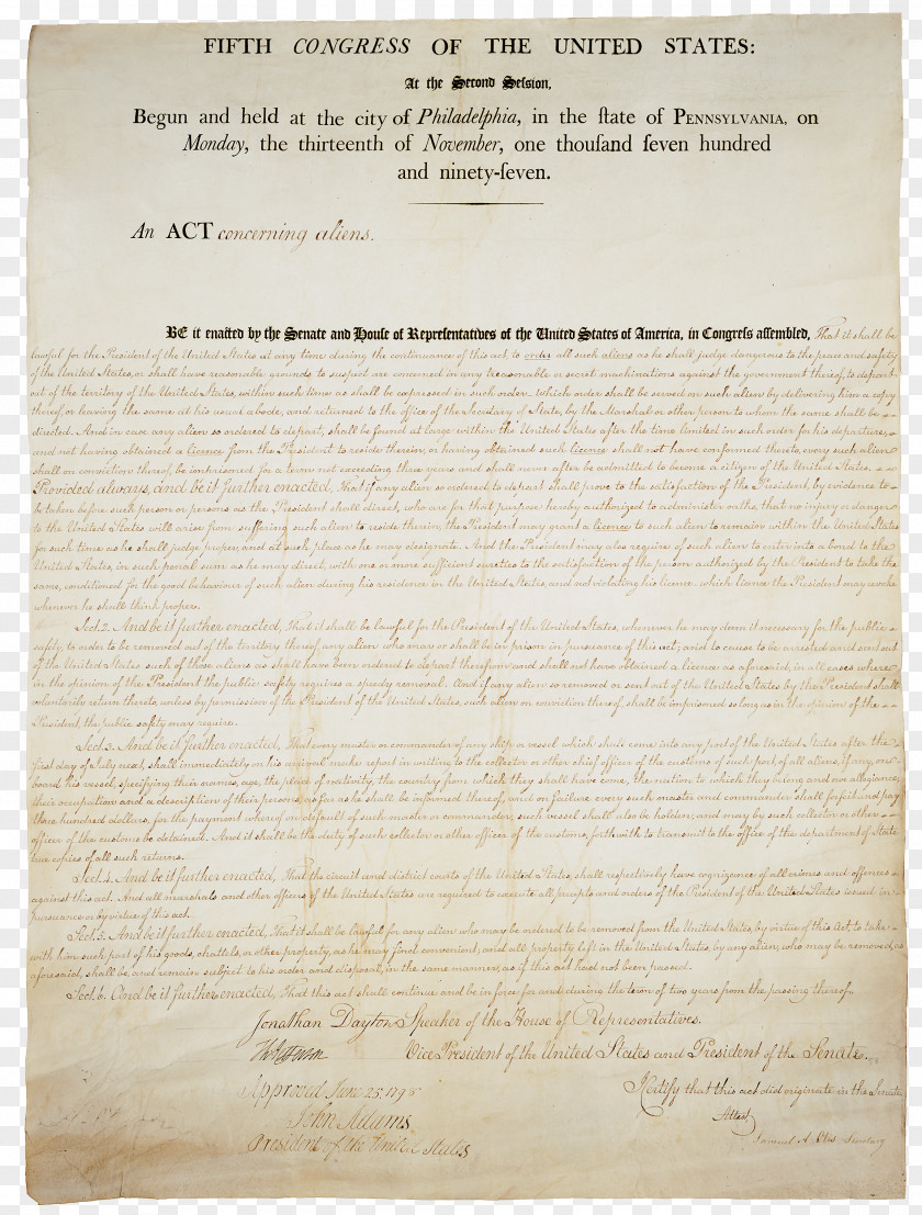 Warped United States Alien And Sedition Acts Naturalization Act Of 1798 1918 PNG