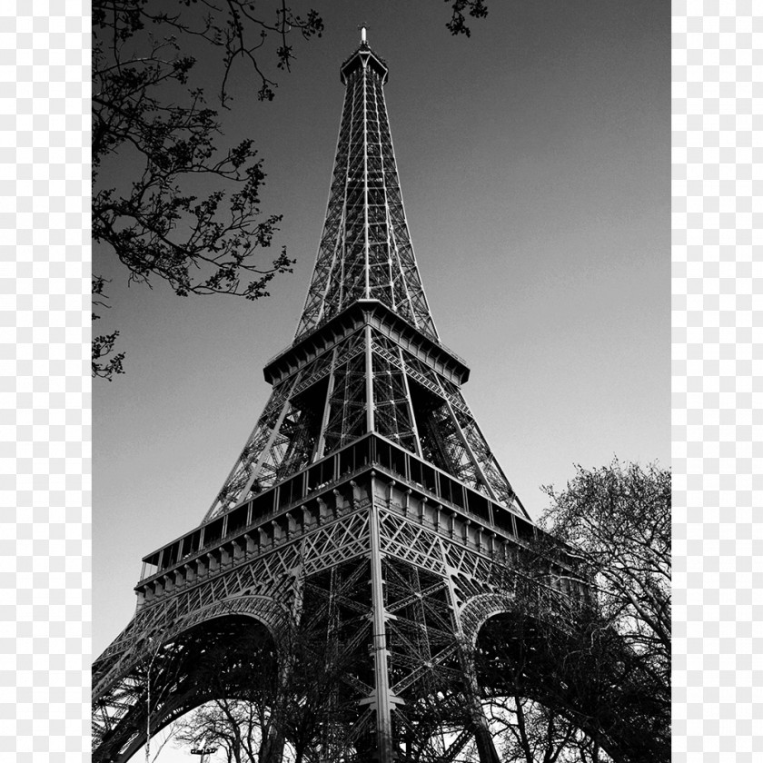 Eiffel Tower Stencil View Seine Image PNG