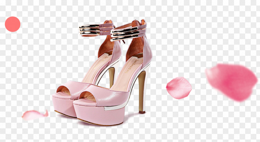 Ms. Heels Petals High-heeled Footwear Pink Sandal Shoe PNG