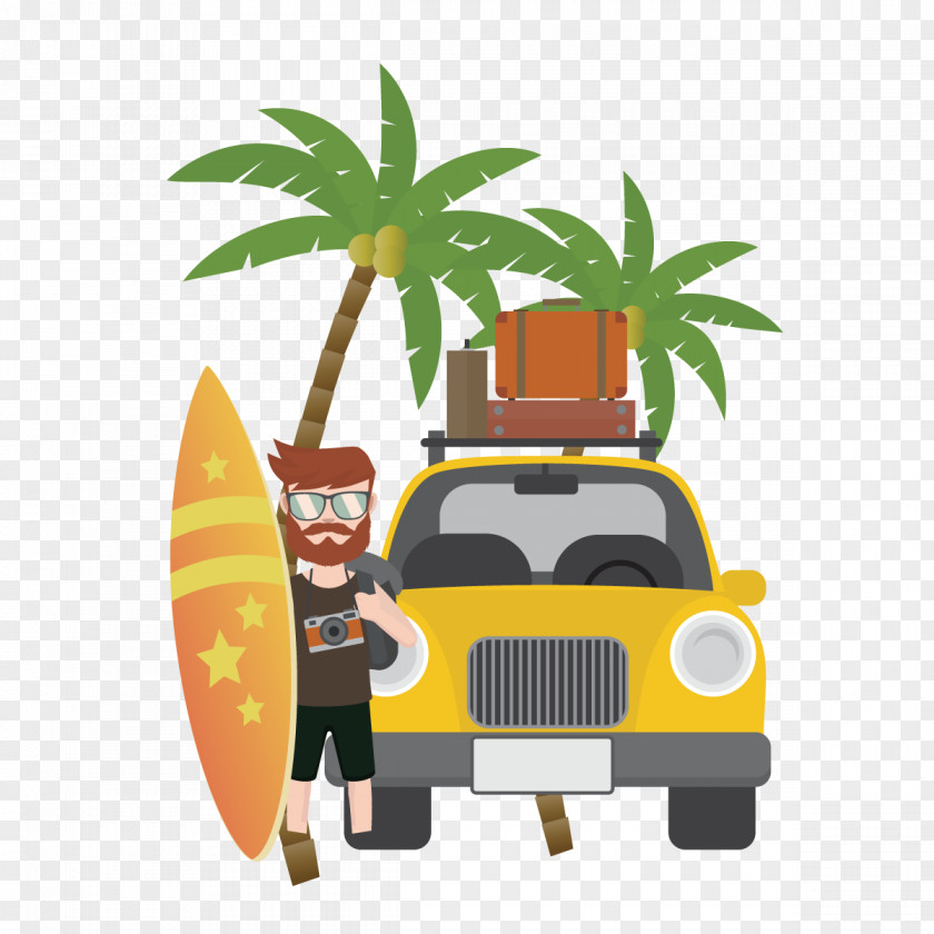 Vector Go Surfing Vacation Travel Summer PNG