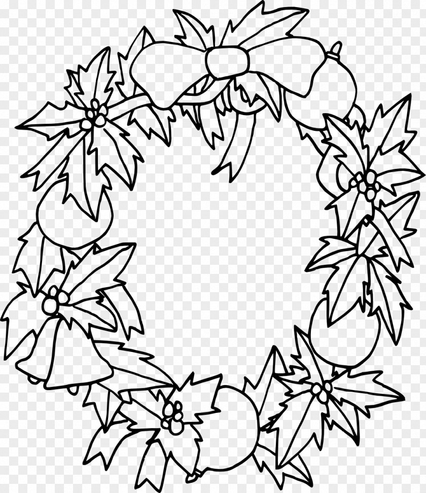 Christmas Drawing Coloring Book Line Art Kerstkrans PNG